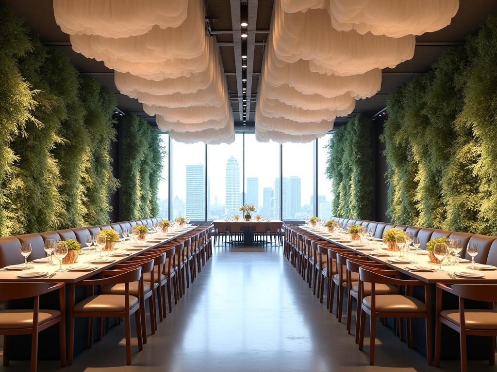 Evento corporativo con decoración de canopy