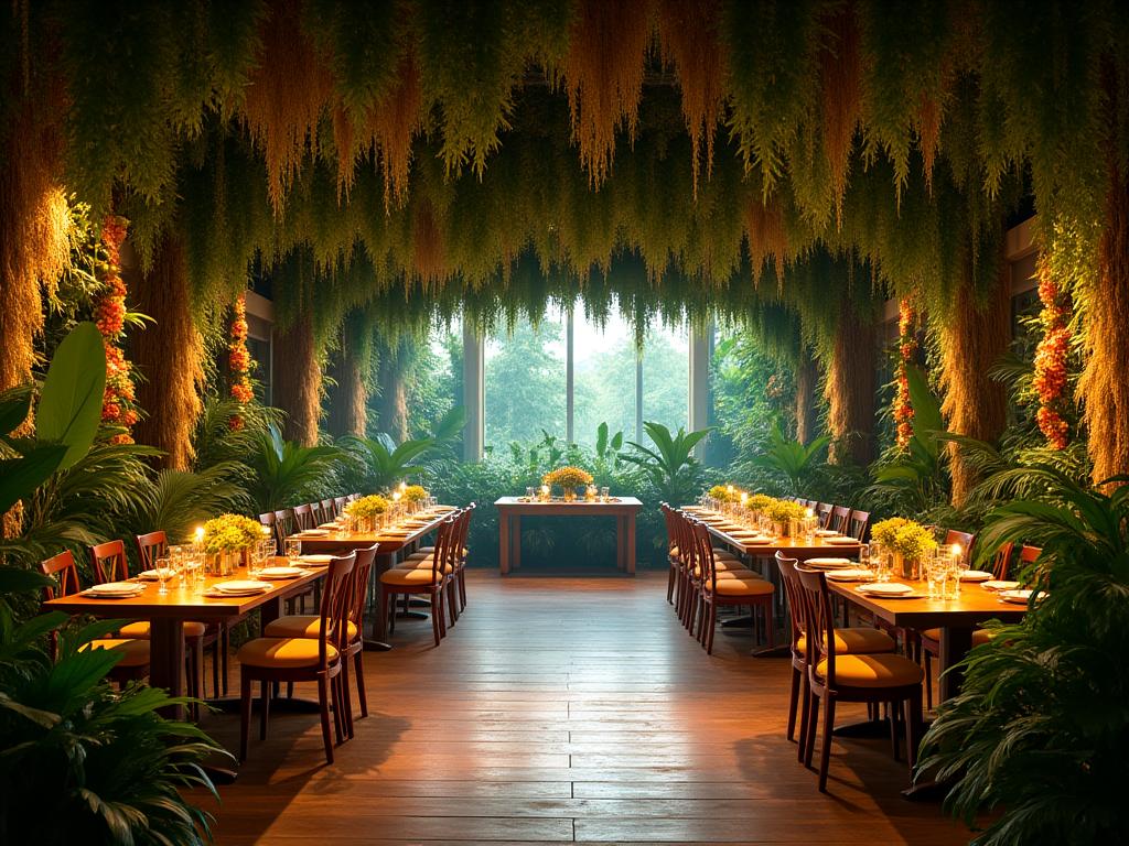 Fiesta temática de selva con decoración natural