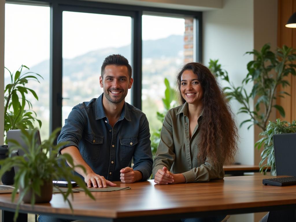 Fundadores de Canopy Vibes en su oficina de Medellín