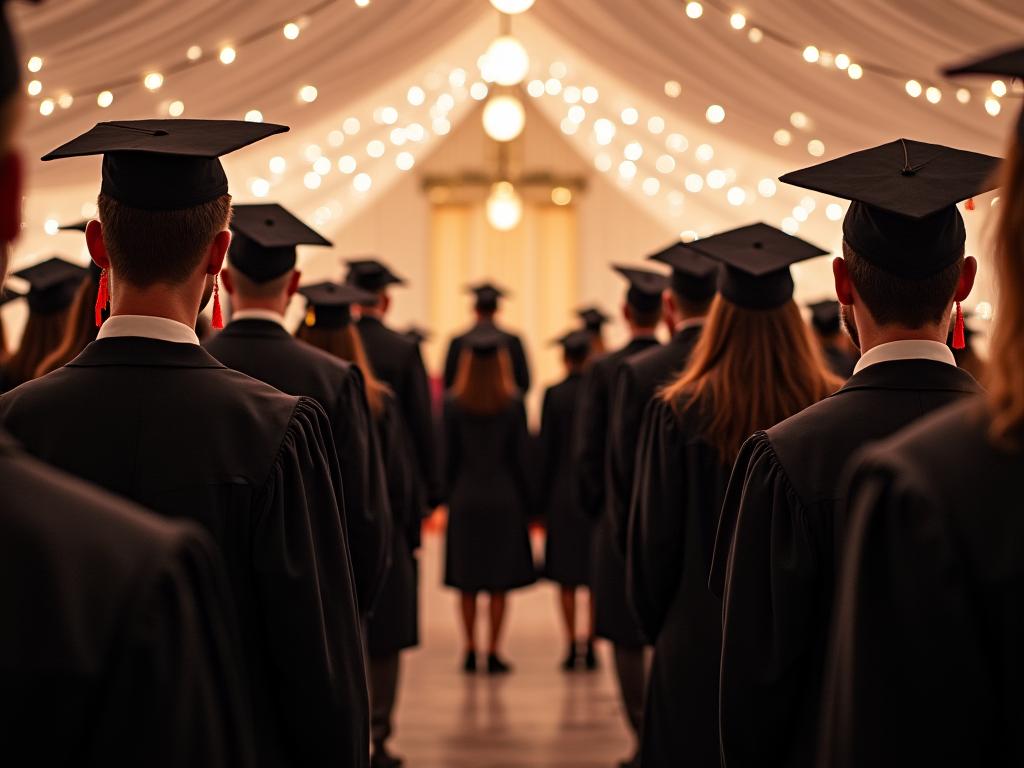 Graduación de bachilleres con decoración elegante